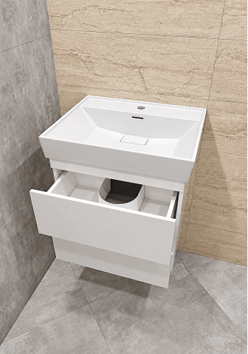 SHARP lower bathroom cabinet with basin 60 cm white