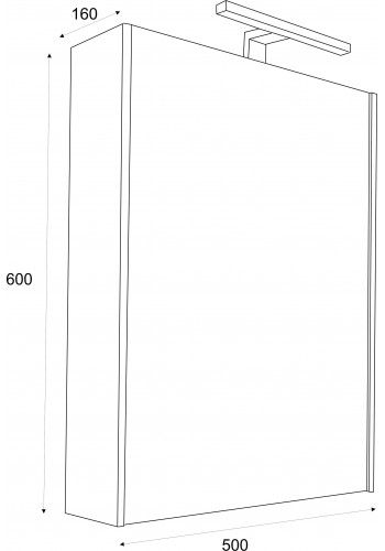 Classica 50 cm upper bathroom cabinet with lighting