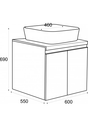 Lada lower bathroom cabinet 60 cm