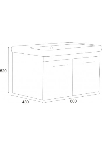 Modena Nova lower bathroom cabinet 80 cm