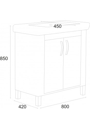 Priora 80 cm lower bathroom cabinet