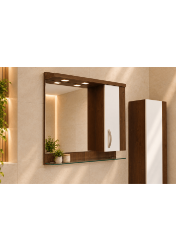 Priora 80 cm upper bathroom cabinet with heater