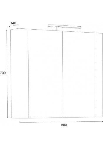 WHITE HALESI upper bathroom cabinet 80 cm - Classica