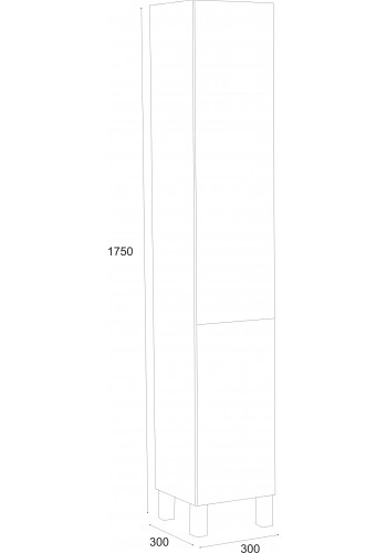 Bathroom column Trinity Next 175 cm with laundry basket oak elegant