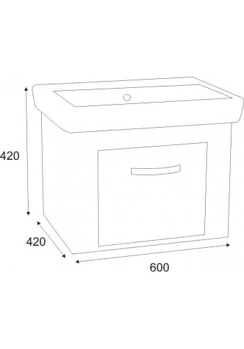 Priora lower bathroom cabinet 60 cm wall-mounted