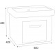 Priora lower bathroom cabinet 60 cm wall-mounted